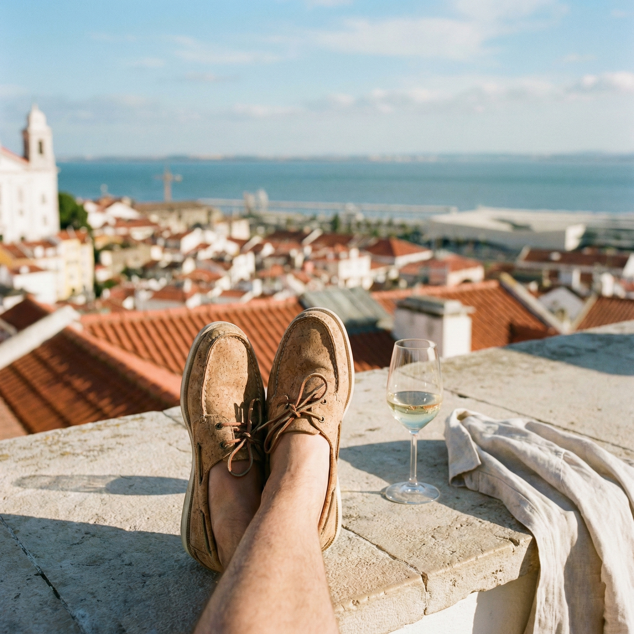 Cork footwear sample made in Portugal.