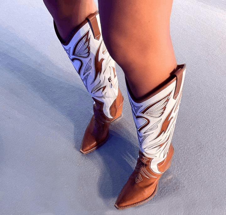 Factory machine making cowboy boots