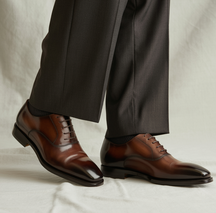 High-quality dress shoes crafted by Portuguese artisans, showcasing fine leather and premium craftsmanship