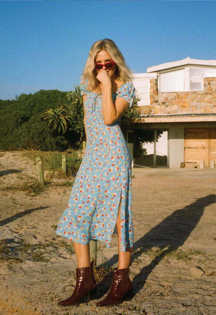 floral dress with boots