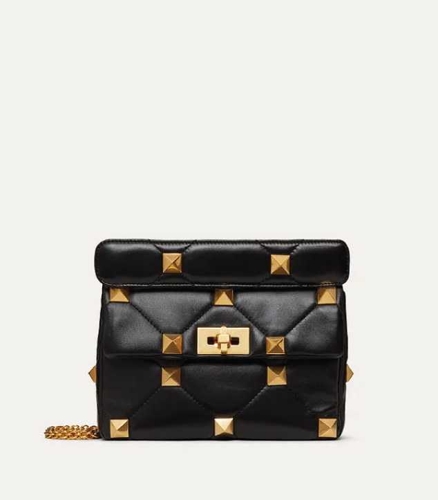 The Designer Bags Of 2021. Valentino Medium Roman Stud Shoulder Bag Black