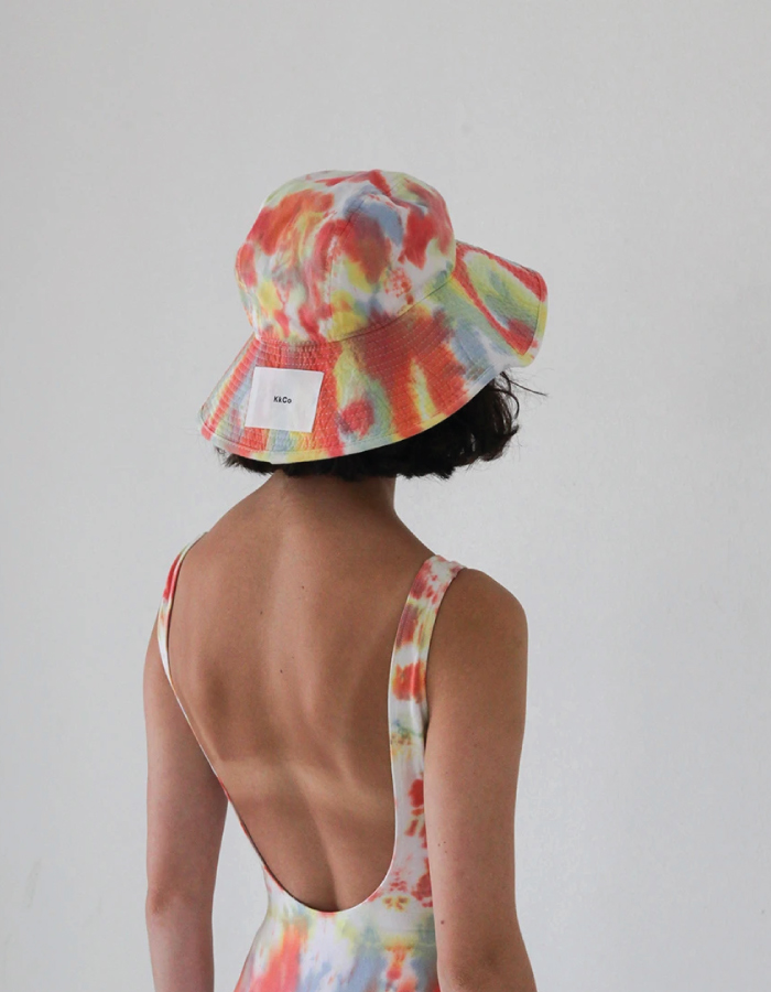 Bucket Hats You Will Want To Wear All Summer. Tie-dye hat from sustainable brand KkCo.