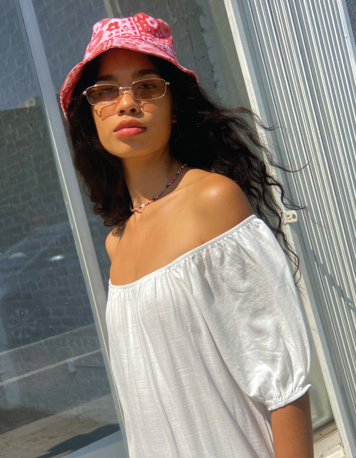 Bucket Hats You Will Want To Wear All Summer. '60s inspired hat from sustainable brand Lisa Says Gah.